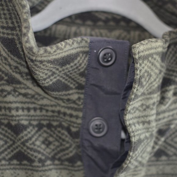 Vintage Y2K Aztec Print LL Bean Fleece Quarter Button, Size Large Tall - Picture 2 of 4